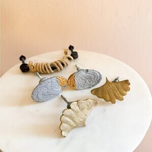 Lot of Anthropologie Drawer Pulls Gold and Silver Decorative Knobs
